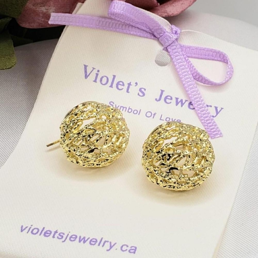 2/$20 Brand New Cute Gold Ball Earrings